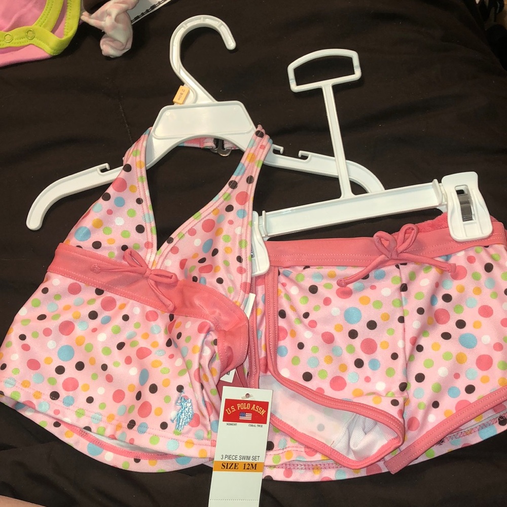 Swimsuit set 3 piece, 12 month US Polo Assn